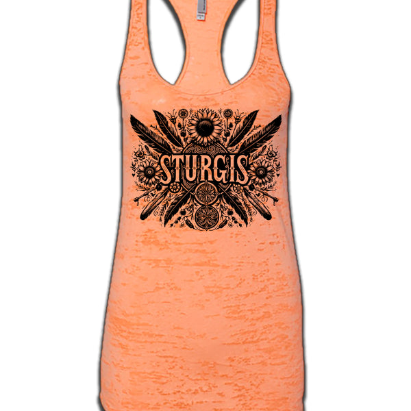 84th Ladies Orange Burnout Tank